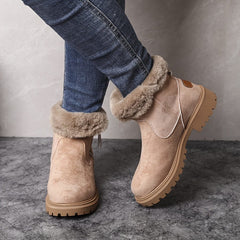 Fleece Lined Ankle Boots Women Chunky - View 9
