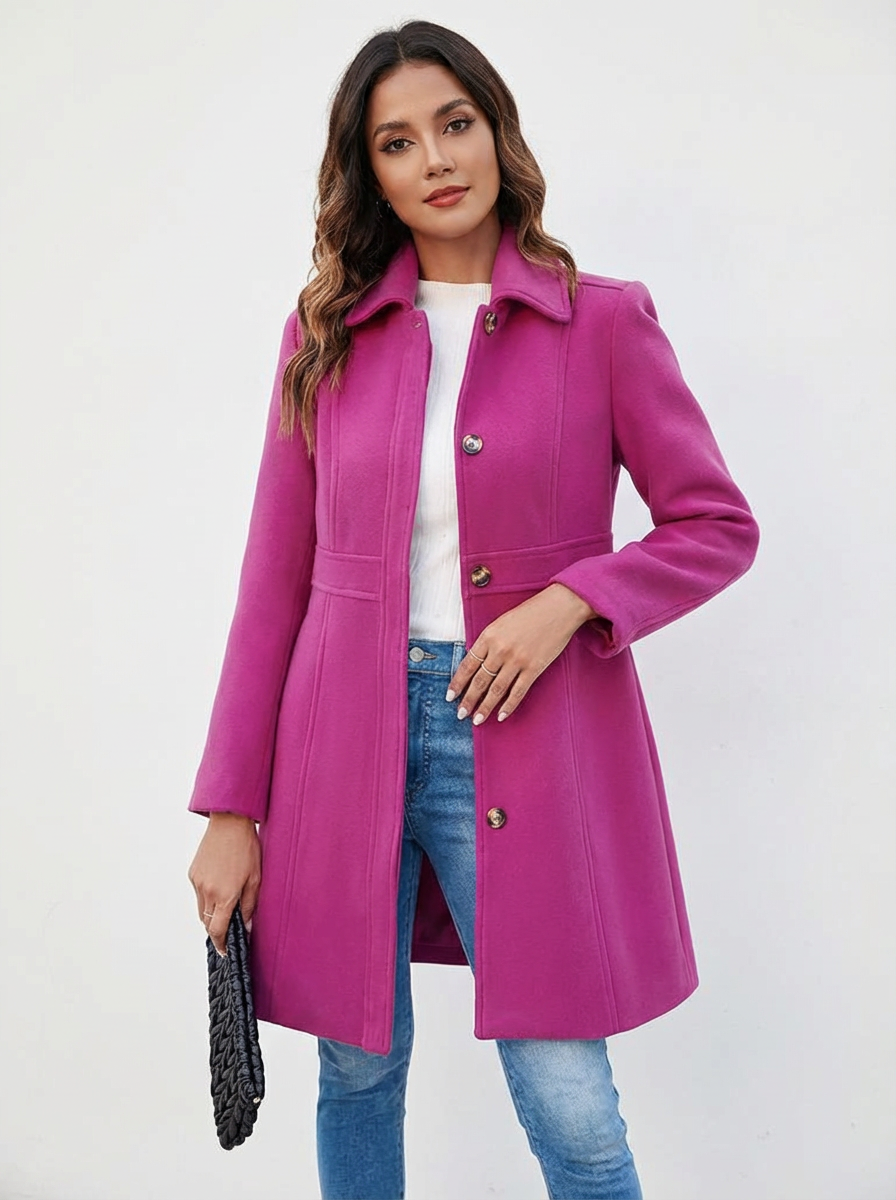 Fit And Flare Wool Coat Women - View 10