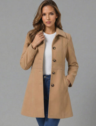 Fit And Flare Wool Coat Women - View 11