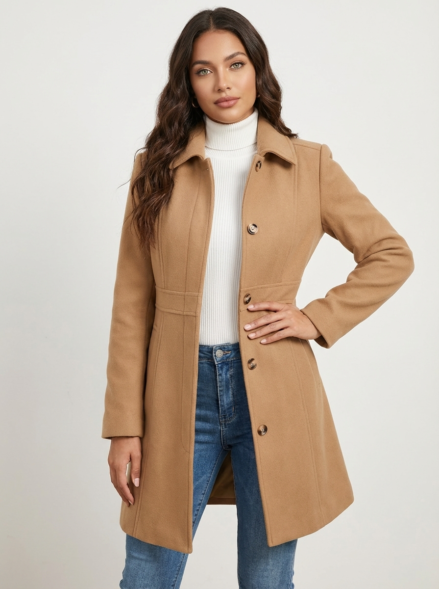 Fit And Flare Wool Coat Women - View 12