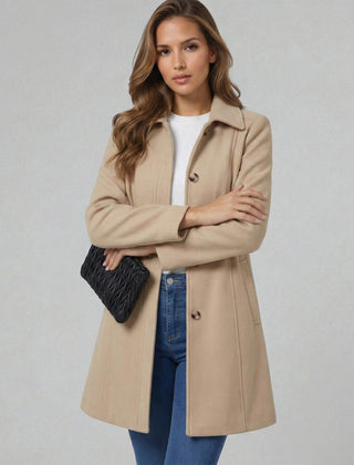 Fit And Flare Wool Coat Women - View 13