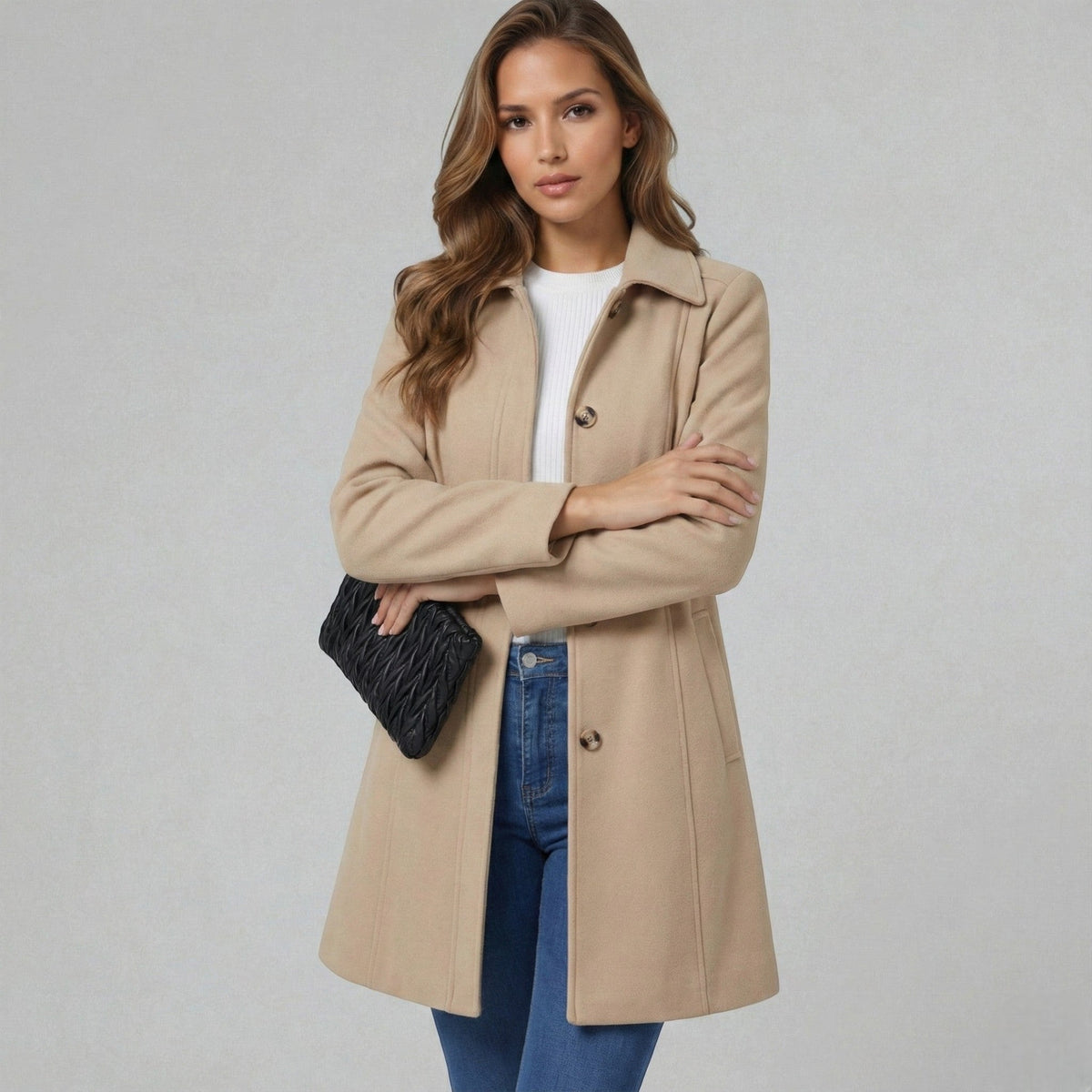 Fit And Flare Wool Coat Women - View 13
