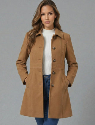 Fit And Flare Wool Coat Women - View 7