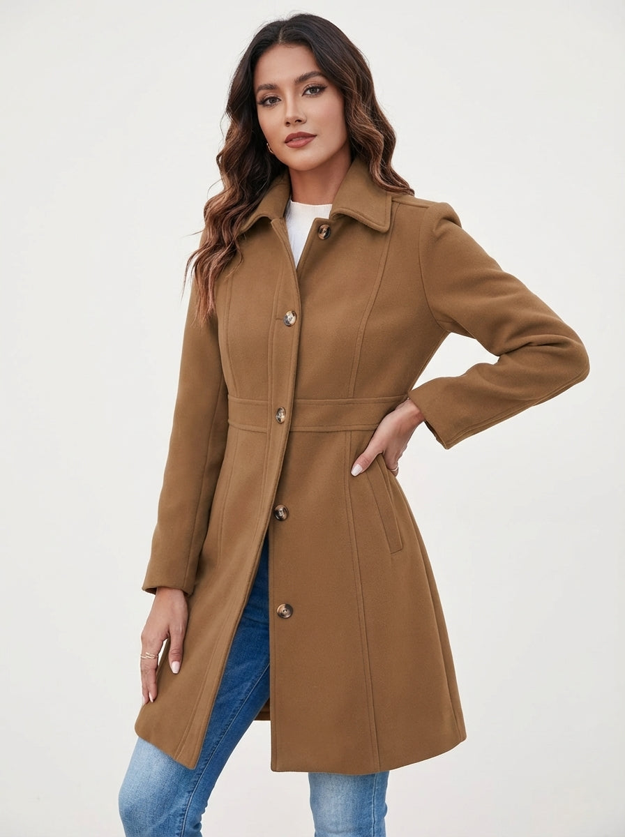 Fit And Flare Wool Coat Women - View 8
