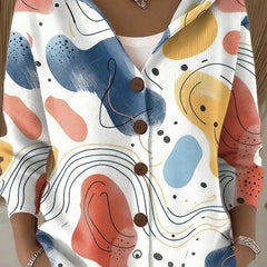 Printed Hooded Cardigan Women Button Up - View 3