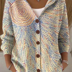 Printed Hooded Cardigan Women Button Up - View 6