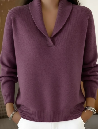 Shawl Collar Sweater Women Chunky Knit - View 6