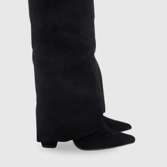 Suede And Leather Knee High Boots Women