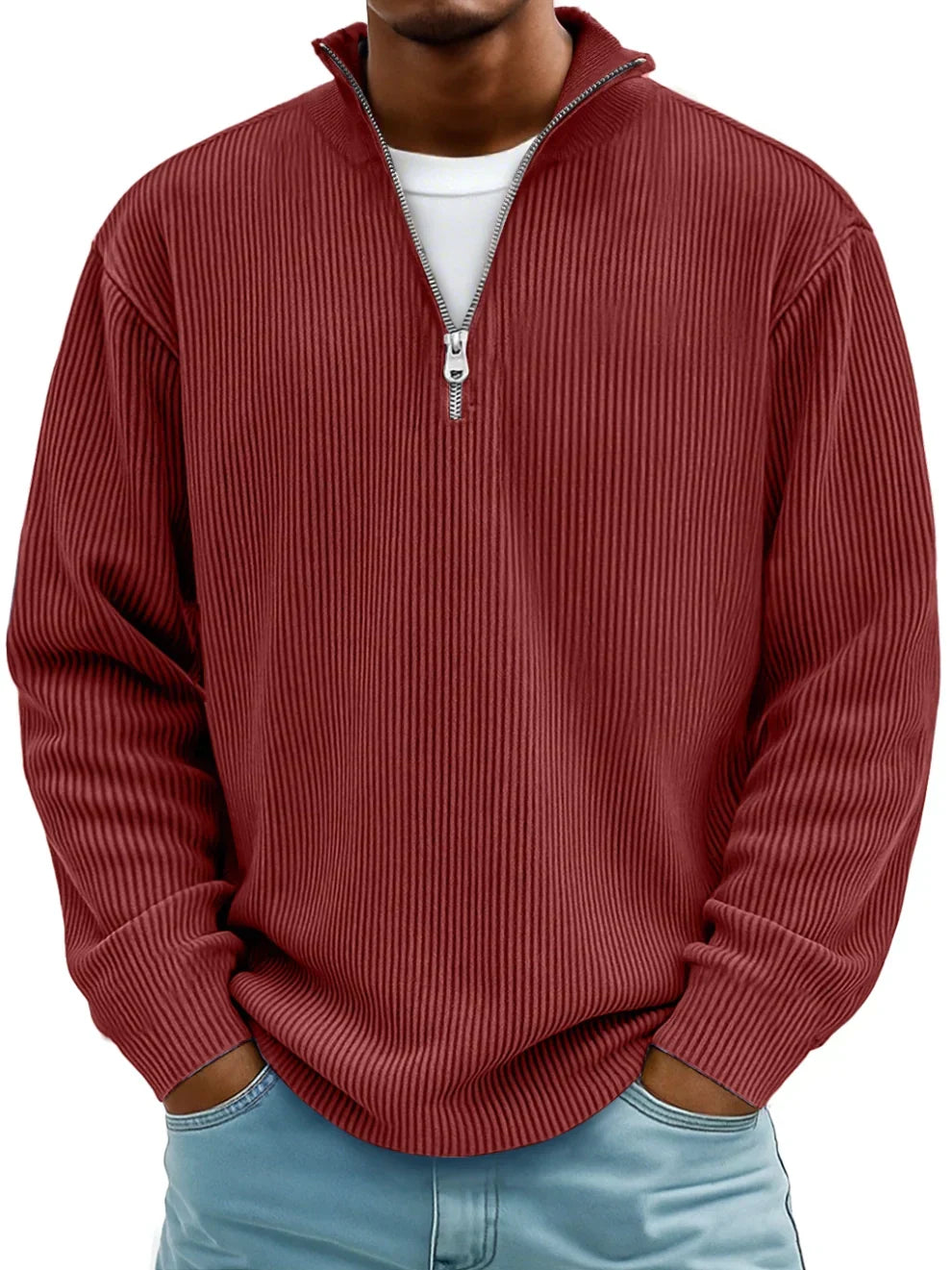 Mens Quarter Zip Sweatshirt Pullover