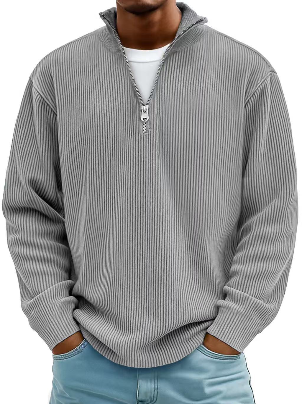 Mens Quarter Zip Sweatshirt Pullover - View 10