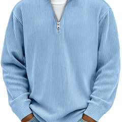 Mens Quarter Zip Sweatshirt Pullover - View 2