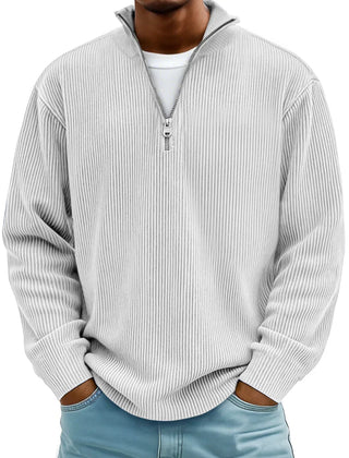 Mens Quarter Zip Sweatshirt Pullover - View 5