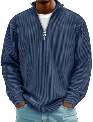 Mens Quarter Zip Sweatshirt Pullover - View 6