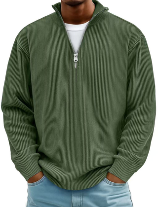 Mens Quarter Zip Sweatshirt Pullover - View 9
