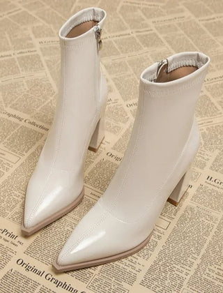 Pointed Toe Ankle Boots Women Block Heel - View 4
