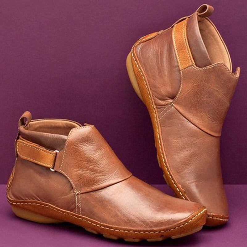 Orthopedic Leather Ankle Boots Women