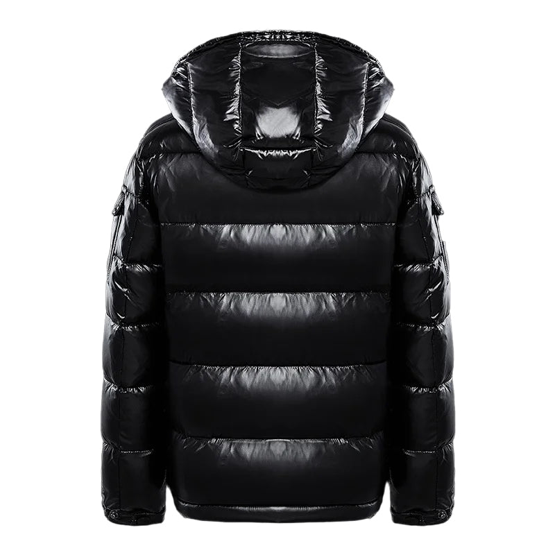Glossy Down Puffer Jacket Women Hooded - View 7