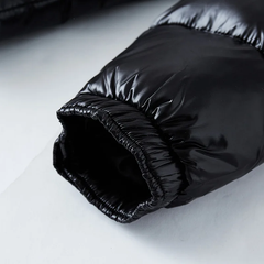 Glossy Down Puffer Jacket Women Hooded - View 8