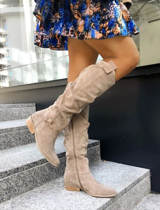 Over The Knee Suede Boots Women Slouchy