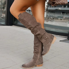 Over The Knee Suede Boots Women Slouchy - View 4