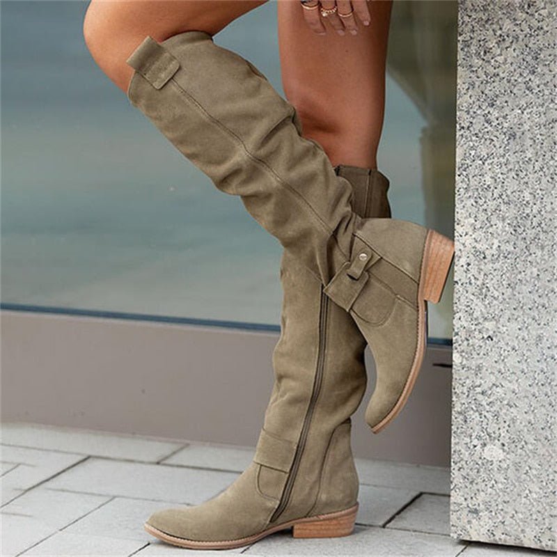Over The Knee Suede Boots Women Slouchy - View 6