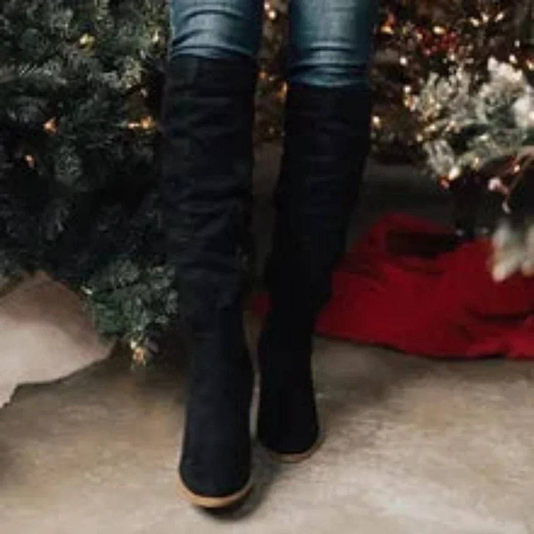 Over The Knee Suede Boots Women Slouchy - View 7