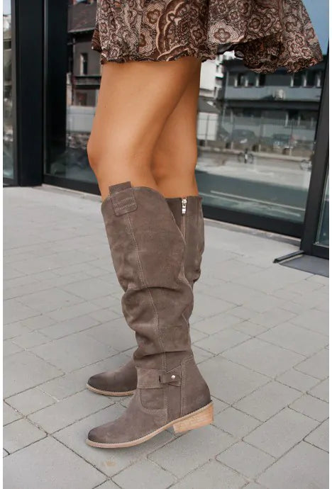Over The Knee Suede Boots Women Slouchy - View 8