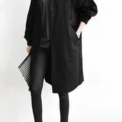 Hooded Windbreaker Coat Women Long - View 10