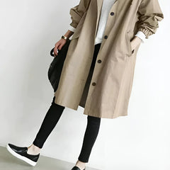 Hooded Windbreaker Coat Women Long - View 13