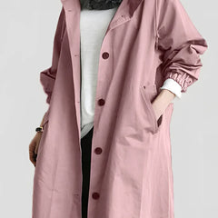 Hooded Windbreaker Coat Women Long - View 16