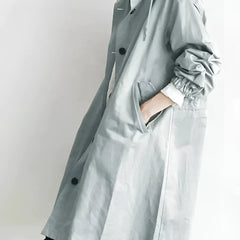 Hooded Windbreaker Coat Women Long - View 2