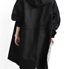 Hooded Windbreaker Coat Women Long - View 4