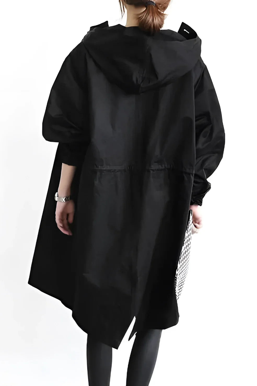 Hooded Windbreaker Coat Women Long - View 4