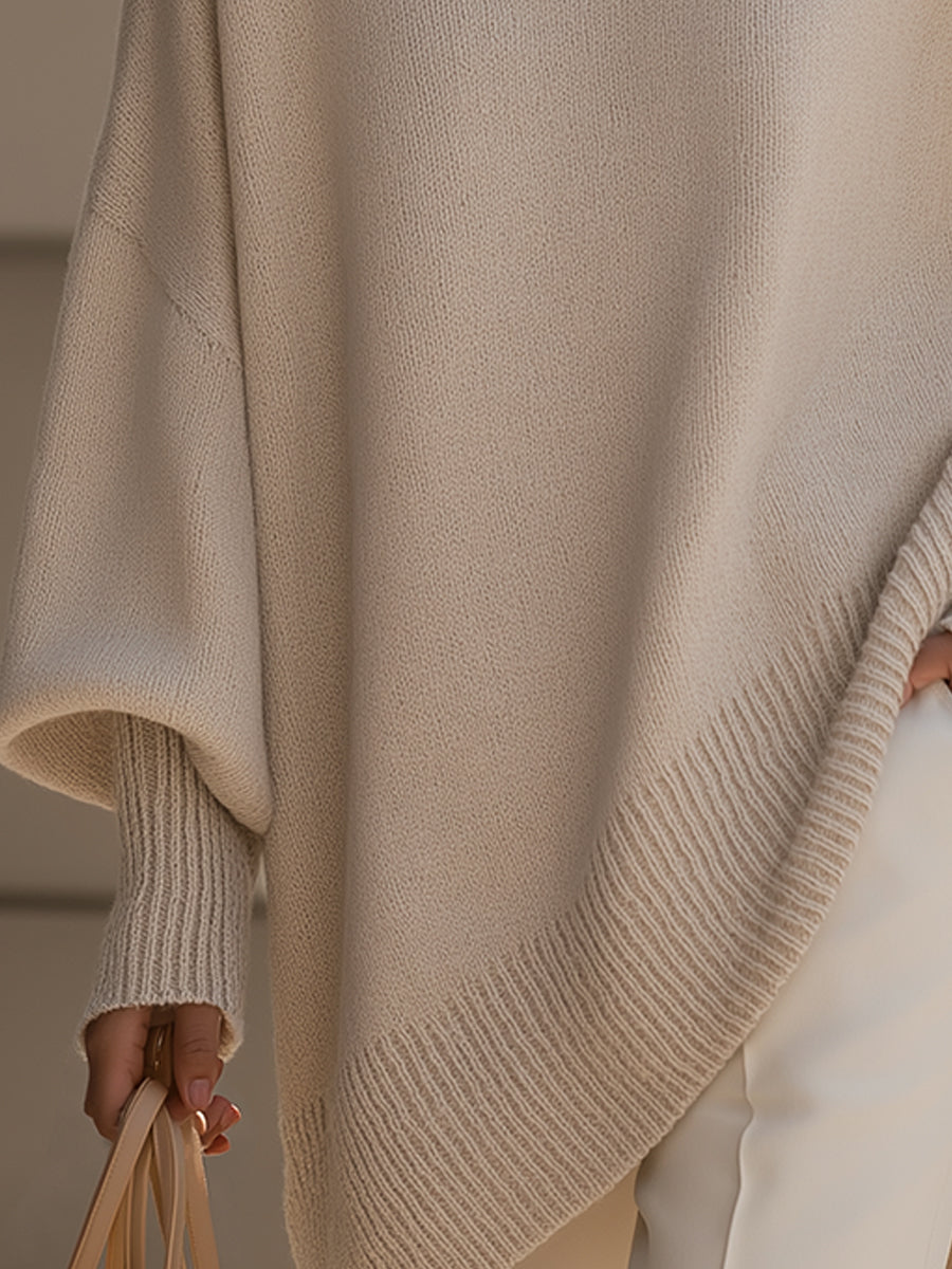 Oversized Batwing Knit Sweater Women - View 3