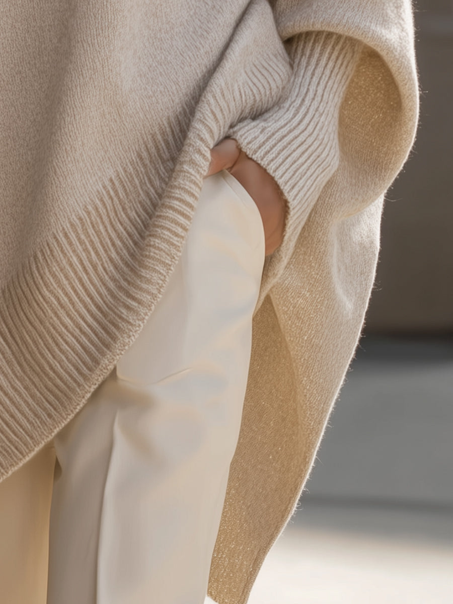 Oversized Batwing Knit Sweater Women - View 5