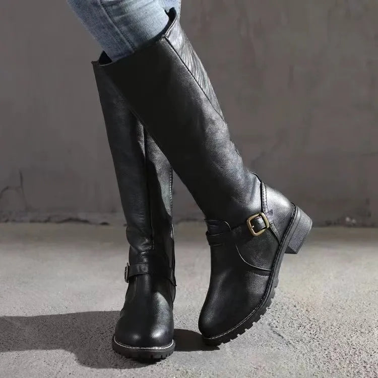 Knee High Riding Boots Women Leather