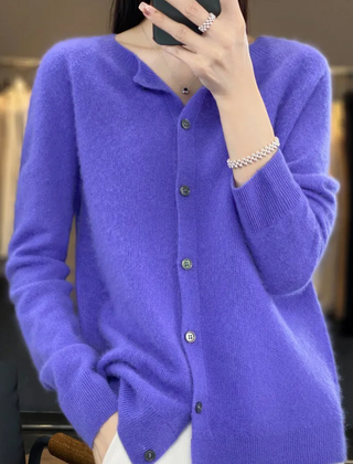 Fine Knit Button Cardigan Women