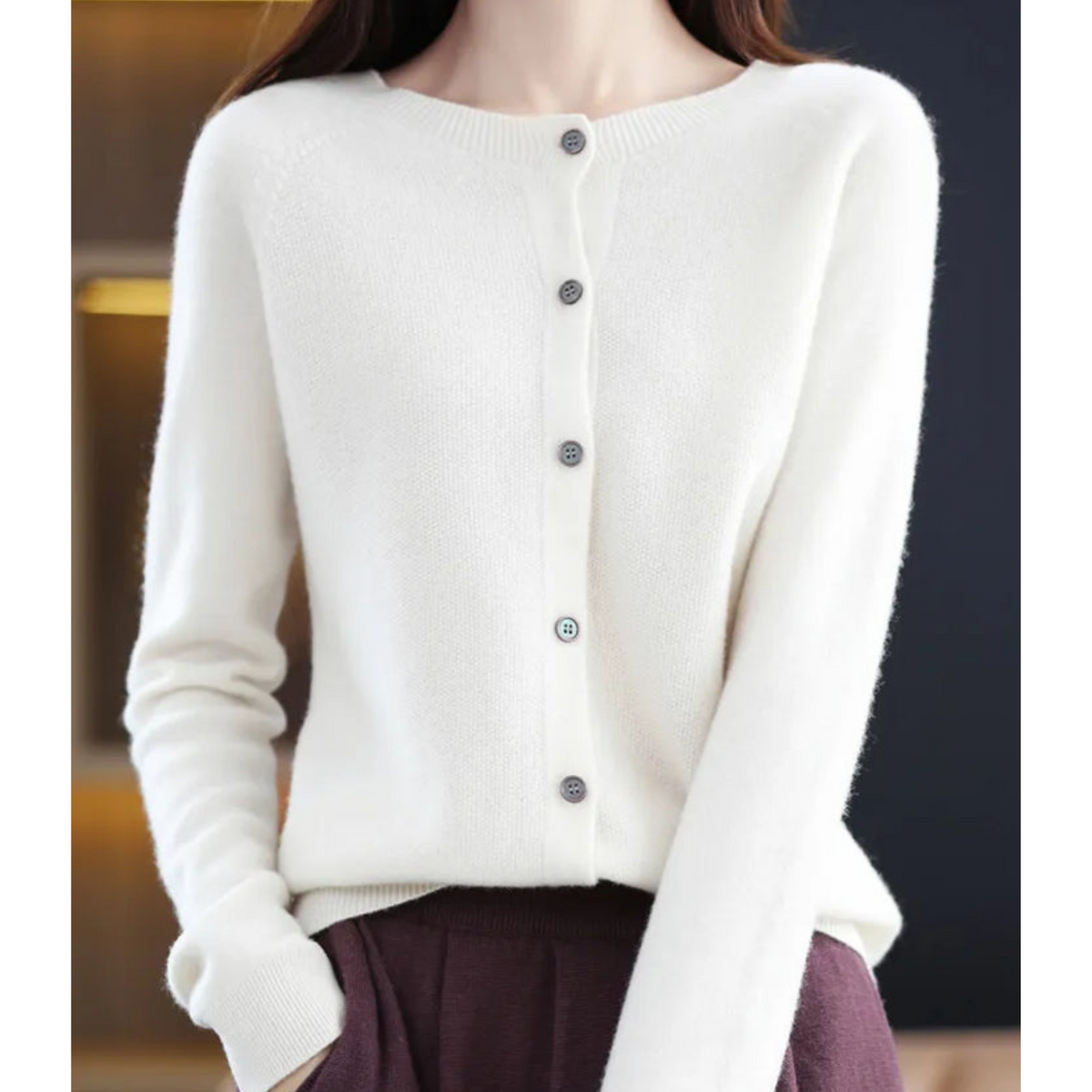 Fine Knit Button Cardigan Women - View 2