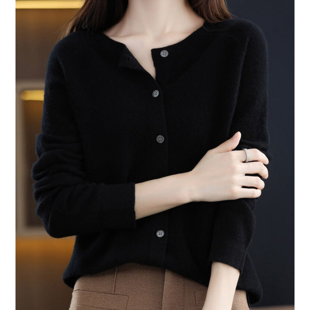 Fine Knit Button Cardigan Women - View 6