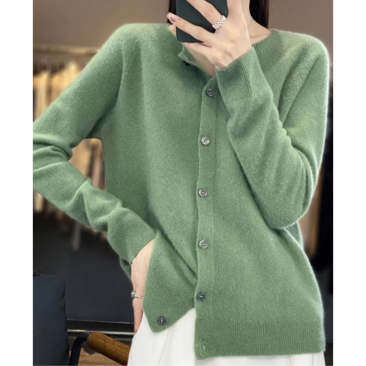 Fine Knit Button Cardigan Women - View 7