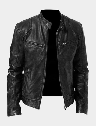 Fitted Faux Leather Moto Jacket Women