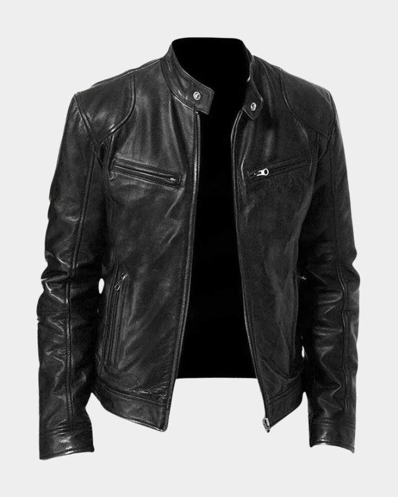 Fitted Faux Leather Moto Jacket Women