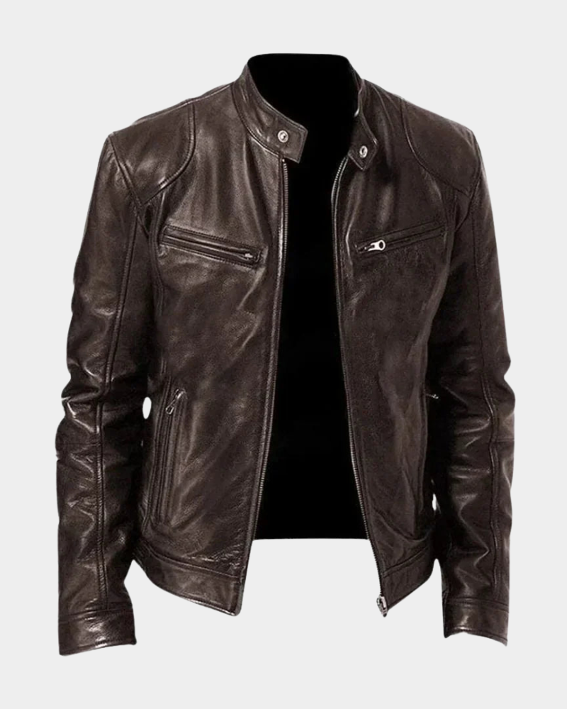 Fitted Faux Leather Moto Jacket Women - View 2