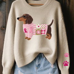 Dachshund Print Sweater Women Novelty Knit - View 5