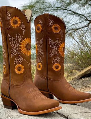 Embroidered Cowboy Boots Women Leather - View 3