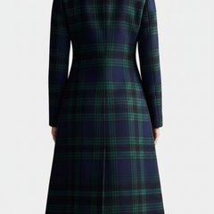 Long Plaid Wool Coat Women Tartan - View 2