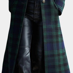 Long Plaid Wool Coat Women Tartan - View 4
