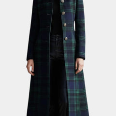Long Plaid Wool Coat Women Tartan - View 5