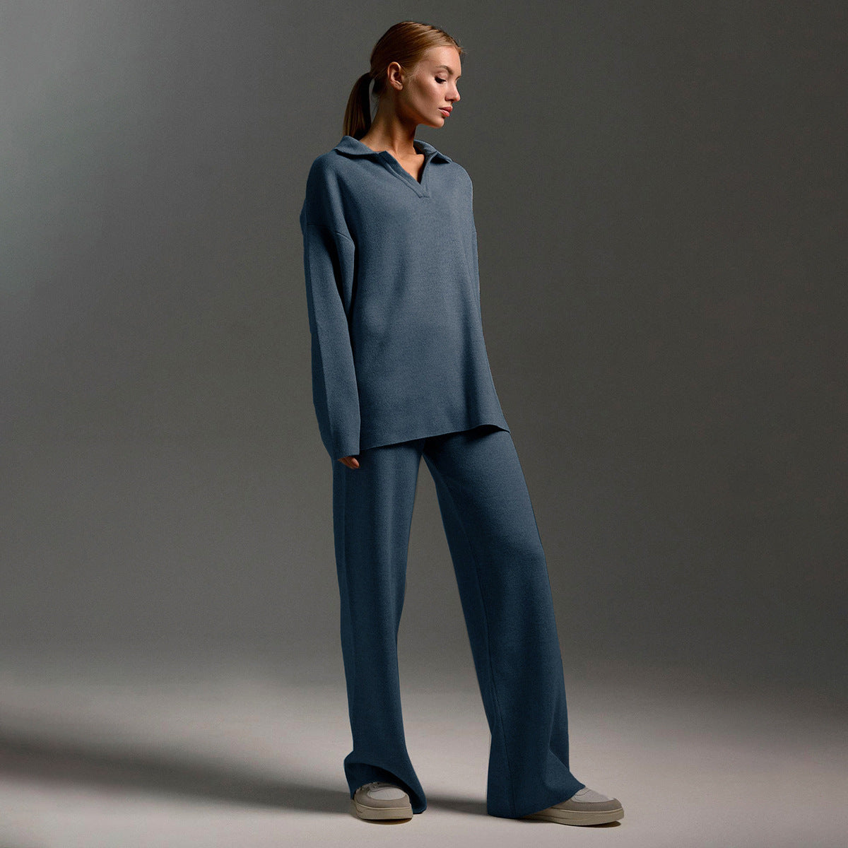 Knit Loungewear Set Women Two Piece - View 2