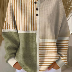 Colour Block Patchwork Knit Sweater Women